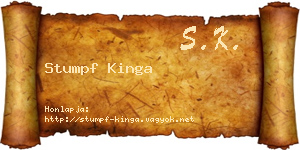 Stumpf Kinga névjegykártya